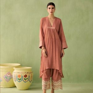 high waisted wide leg pleated trousers